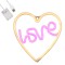 GloboStar® 78591 Φωτιστικό Ταμπέλα Φωτεινή Επιγραφή NEON LED Σήμανσης LOVE & HEART 5W με Καλώδιο Τροφοδοσίας USB - Μπαταρίας 3xAAA (Δεν Περιλαμβάνονται) - Ροζ & Θερμό Λευκό 2700K