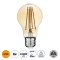 GloboStar® 99037 LED Long Filament Bulb E27 A60 Globe 8W 720lm 360° AC 220-240V IP20 D6 x H10.5cm Ultra Θερμό Λευκό 2200K με Μελί Γυαλί - Dimmable - 3 Years Warranty