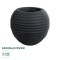 GloboStar® Artificial Garden ILAEIRA 20712 Επιδαπέδιο Πολυεστερικό Τσιμεντένιο Κασπώ Γλάστρα - Flower Pot Μαύρο Φ71 x Υ64cm