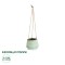 GloboStar® Artificial Garden BUBASTIS 20527 Κρεμαστό Διακοσμητικό Κεραμικό Κασπώ Γλάστρα - Flower Pot Λευκό με Πράσινο Φ13 x Υ10.5cm
