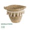 GloboStar® Artificial Garden SANTORINI 20572 Διακοσμητικό Πλεκτό Κασπώ Γλάστρα - Flower Pot Μπεζ με Λευκό Φ17 x Υ16cm