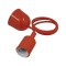 Κόκκινο Κρεμαστό Φωτιστικό Οροφής Σιλικόνης με Υφασμάτινο Καλώδιο 1 Μέτρο E27 GloboStar RED 91002