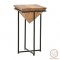 Βοηθητικό τραπέζι σαλονιού Miles pakoworld μασίφ ξύλο ακακίας καρυδί-μαύρο 29x29x54εκ