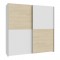 Ντουλάπα ρούχων Jolite pakoworld δίφυλλη με ράφια λευκό-oak μελαμίνης 190x61x190.5εκ