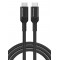 POWERTECH καλώδιο USB-C PTR-0139, PD 240W, 40Gbps, copper, 1m, μαύρο