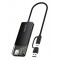 CABLETIME USB hub CT-HUBT3-PB, 4x θυρών, 5Gbps, USB/USB-C σύνδεση, μαύρο