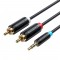 VENTION 3.5mm Male to 2RCA Male Cable 1.5M Black (BCLBG) (VENBCLBG)