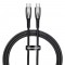 Baseus USB-C cable for USB-C Glimmer Series, 100W, 1m (Black) (CADH000701) (BASCADH000701)