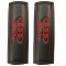 10201/DT Μαξιλαράκια ζώνης AUDI 22 X 7,5 cm από PVC δερματίνη σε μαύρο χρώμα με κόκκινο, ραμμένο logo και αυτοκόλλητες ταινίες τύπου velcro Race Axion - 2 τεμάχια