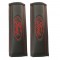 15201/DT Μαξιλαράκια ζώνης FORD 22 X 7,5 cm από PVC δερματίνη σε μαύρο χρώμα με κόκκινο, ραμμένο logo και αυτοκόλλητες ταινίες τύπου velcro Race Axion - 2 τεμάχια