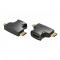 VENTION 2 in 1 Mini HDMI and Micro HDMI Male to HDMI Female Adapter Black (AGFB0) (VENAGFB0)