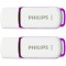 Philips Snow 2-Pack 64GB USB 2.0 Stick Μωβ (FM64FD70D/00) (PHIFM64FD70D-00)