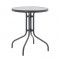 Τραπέζι Watson pakoworld μέταλλο γκρι-γυαλί Φ60x70εκ
